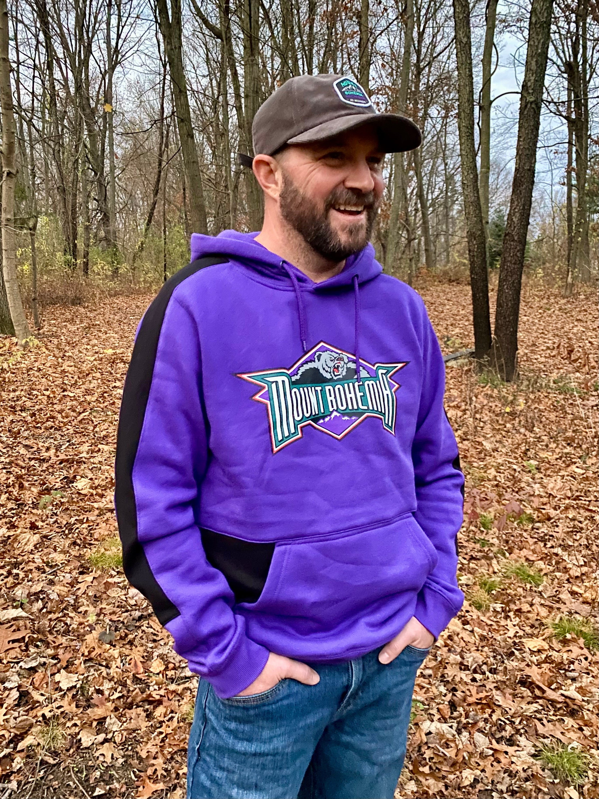 Purple Color Block Hoodie Men Pastel Color Block Hoodie – THE